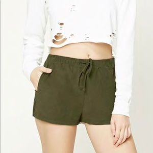 Olive green booty shorts